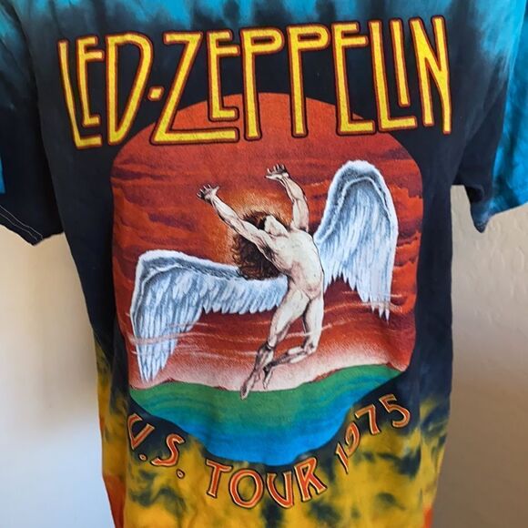 Led Zeppelin Tie Dye US Tour 1975 Reproduction Graphic Shirt - Picture 6 of 8